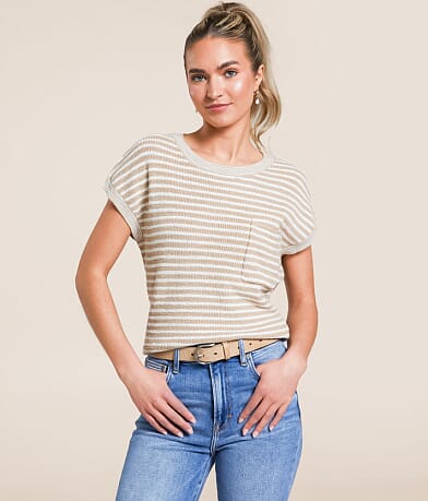 The Workshop Striped Sweater front view