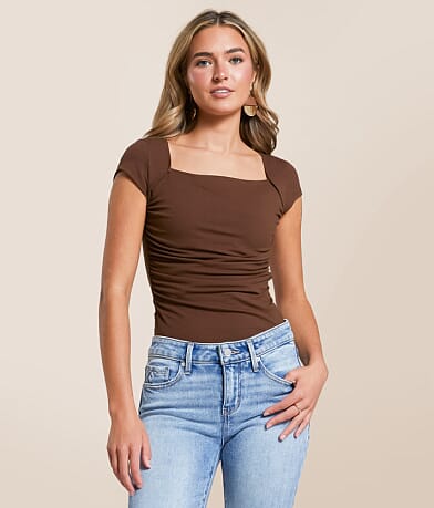 The Workshop Ruched Top front view
