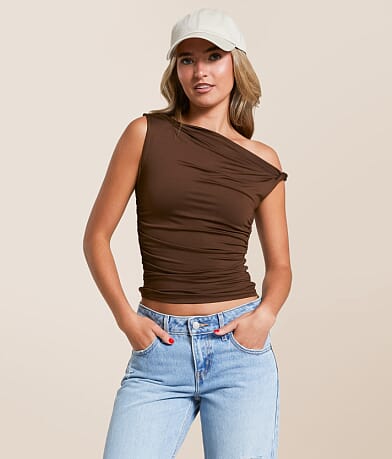 The Workshop Twisted Off The Shoulder Top front view