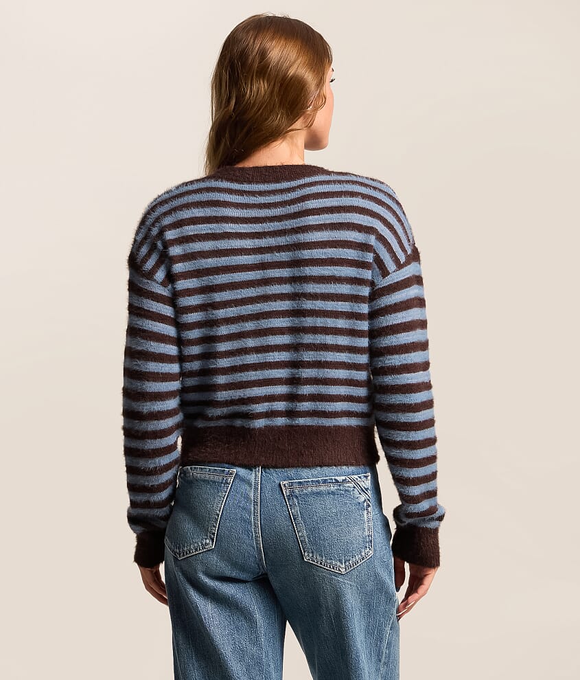 Striped Boxy Cardigan Sweater - thumbnail 3