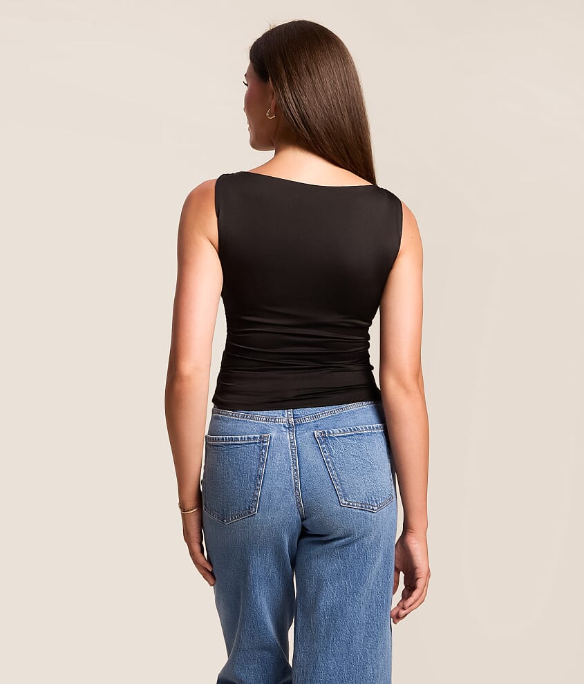 Boatneck Ruched Tank Top
