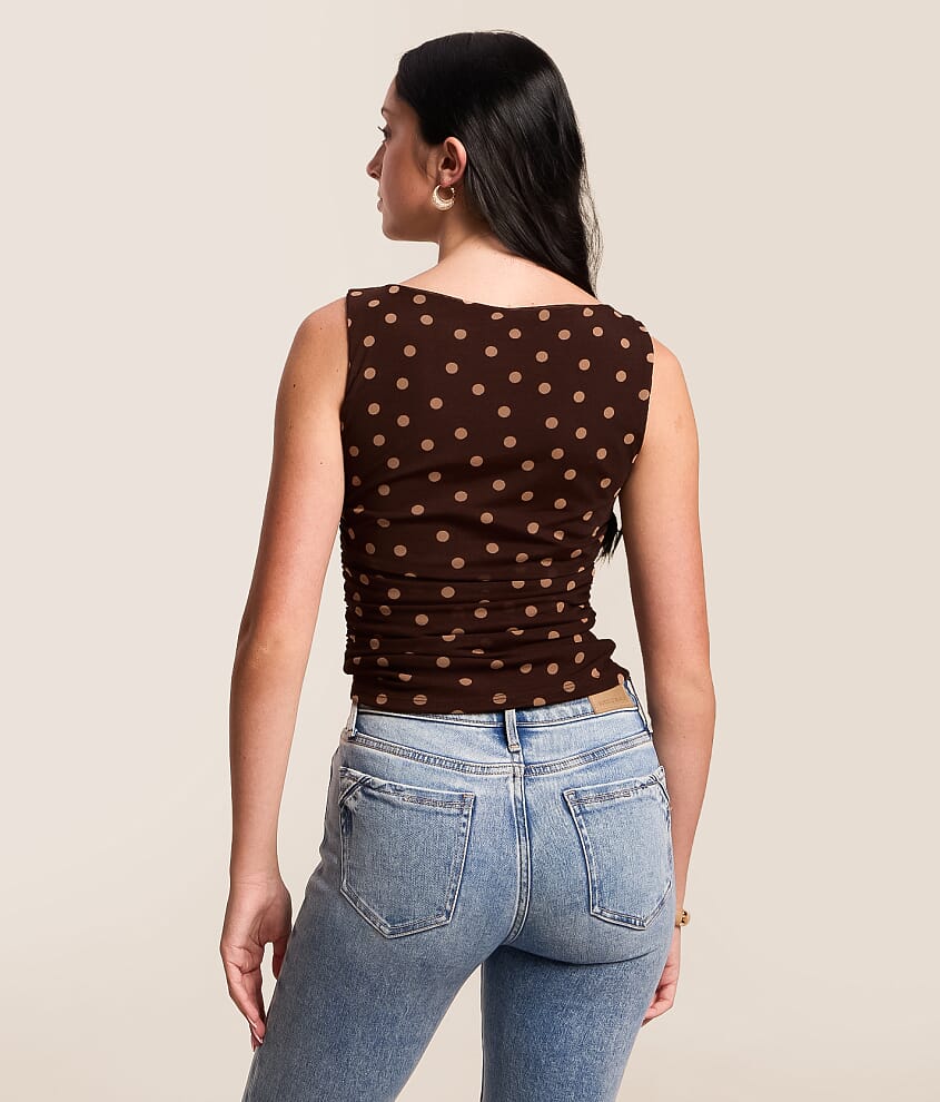 Polka Dot Mesh Top - thumbnail 3