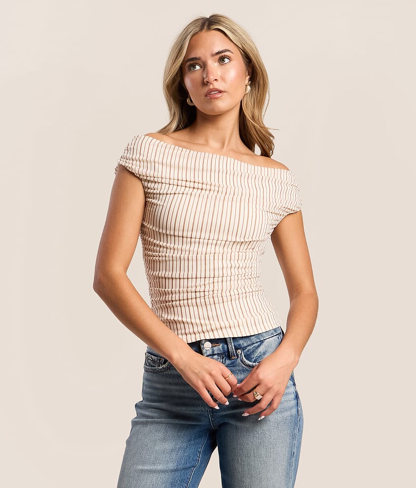 Off The Shoulder Mesh Top