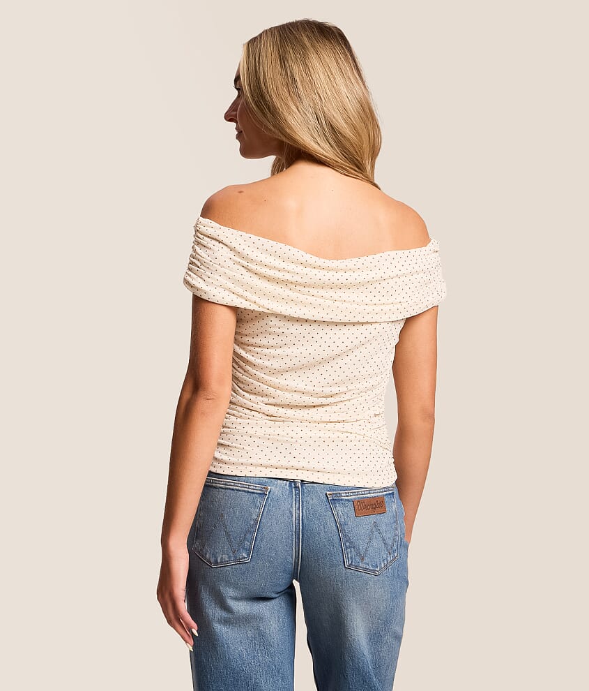 Polka Dot Off The Shoulder Top - thumbnail 6