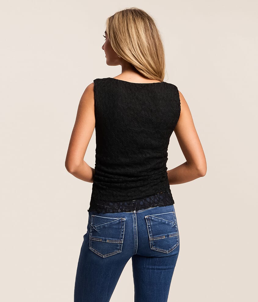 High Neck Lace Tank Top