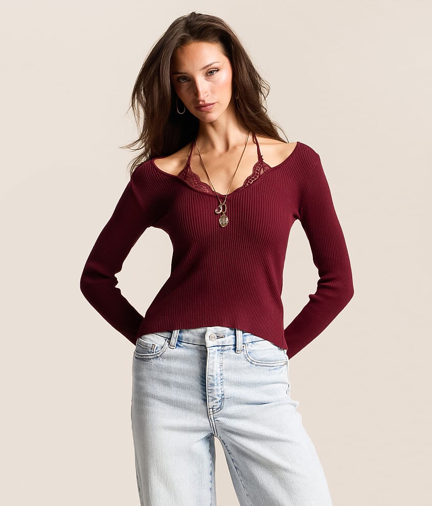 Lace Layered Halter Top - thumbnail 2