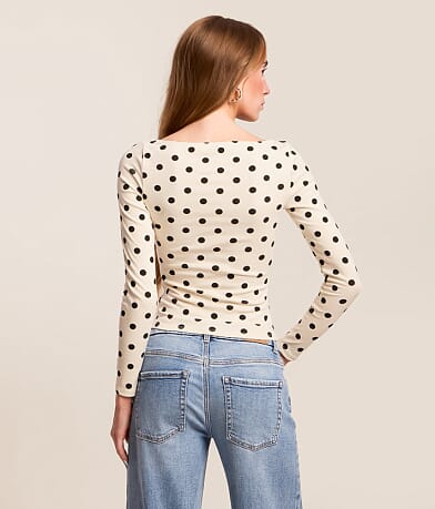 Polka Dot Boatneck Top thumbnail 2