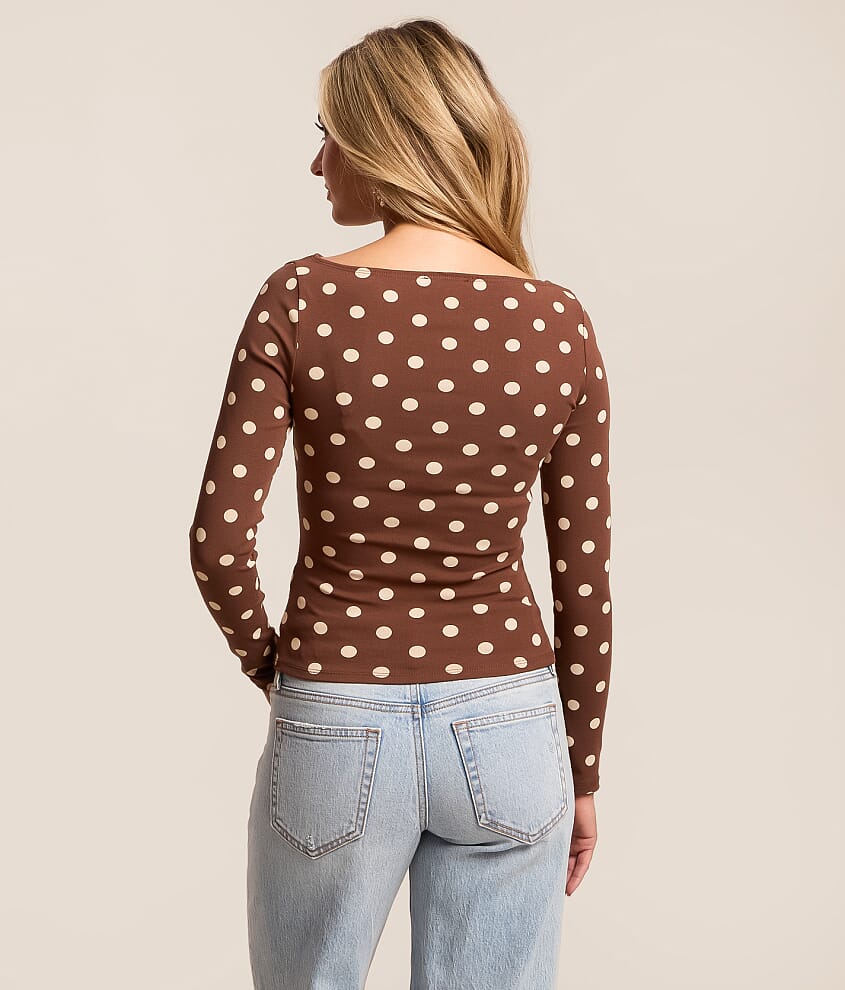 Polka Dot Boatneck Top - thumbnail 9
