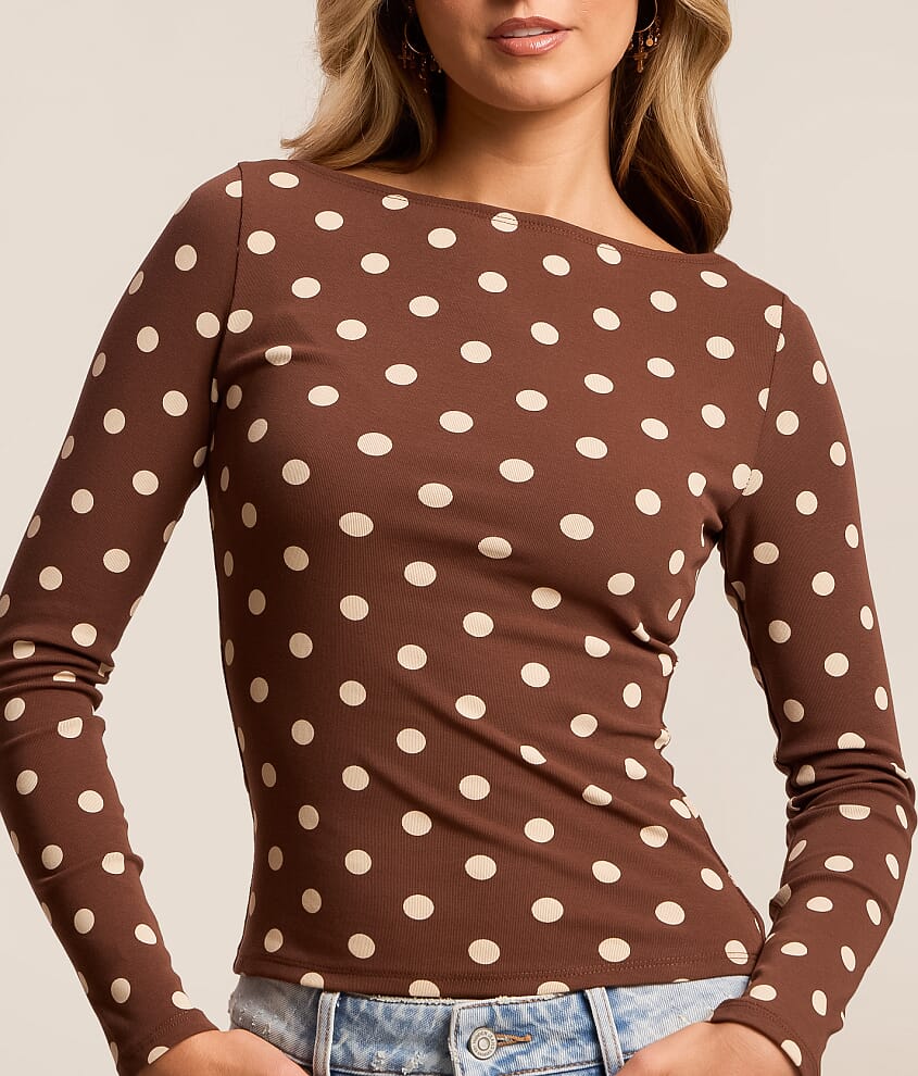 Polka Dot Boatneck Top - thumbnail 10