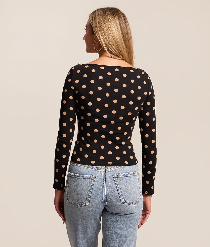 Polka Dot Boatneck Top - thumbnail 3