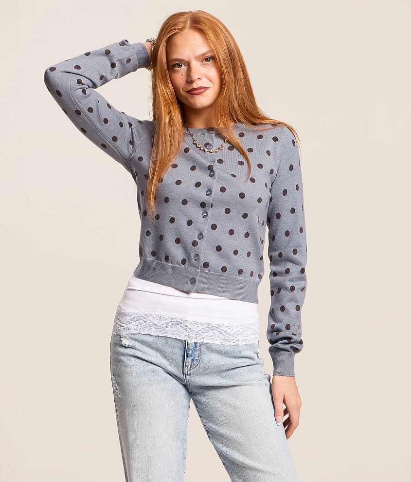 Polka Dot Cardigan Sweater