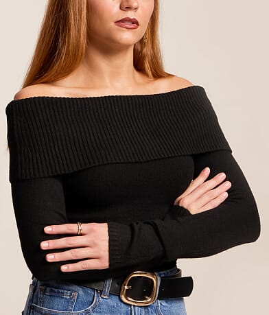 Off The Shoulder Cropped Sweater thumbnail 4