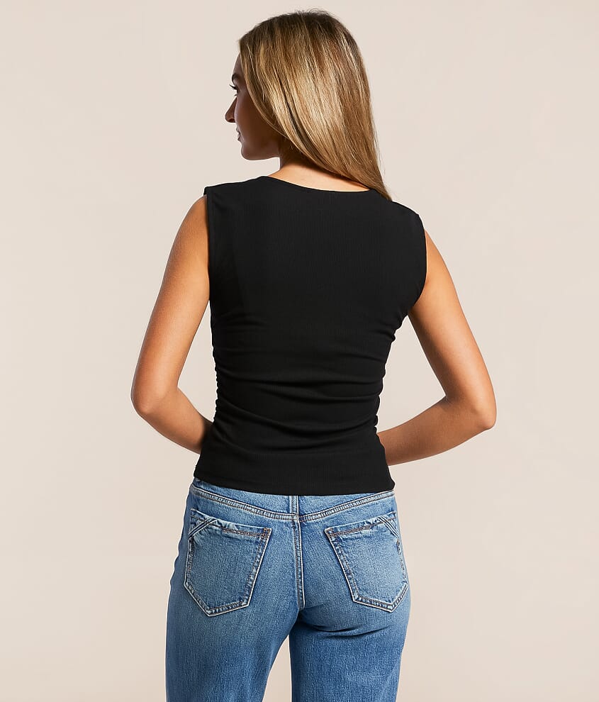 Ruched Square Neck Tank Top - thumbnail 6