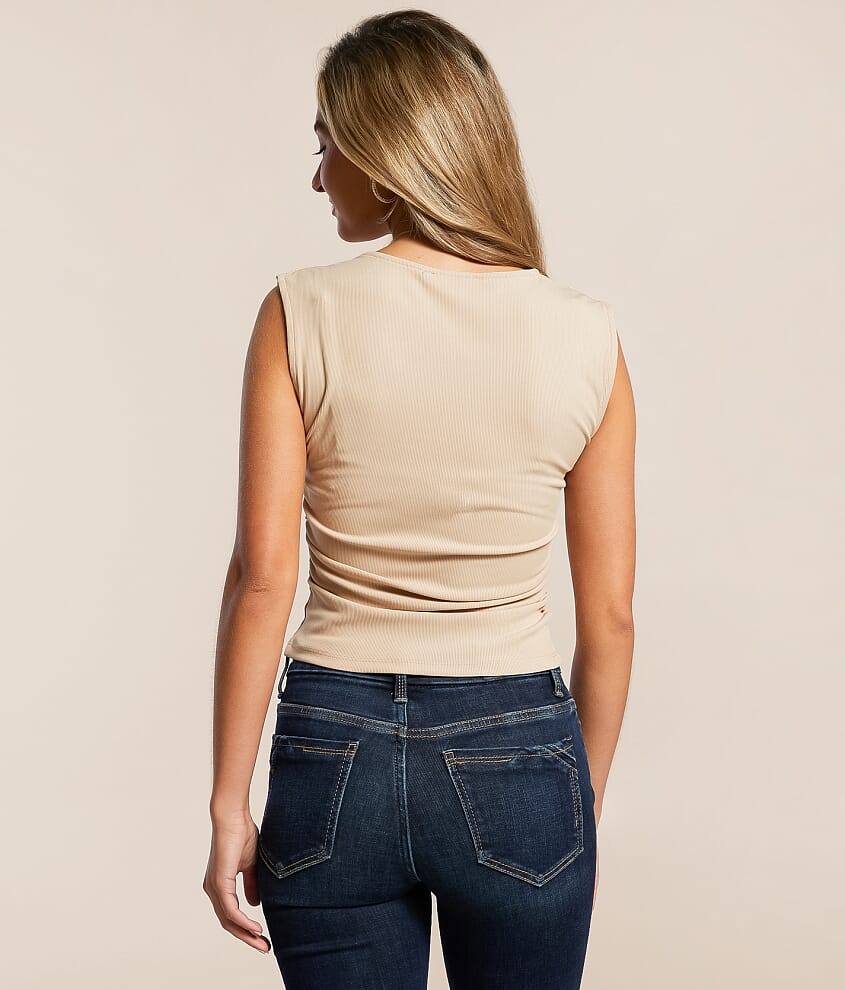Ruched Square Neck Tank Top - thumbnail 2