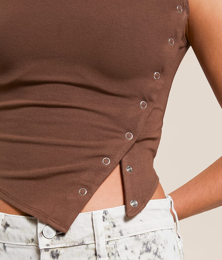 Studio Asymmetrical Cropped Tank Top - thumbnail 3