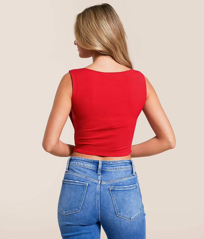 Studio Asymmetrical Cropped Tank Top - thumbnail 6
