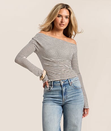 Striped Boatneck Top