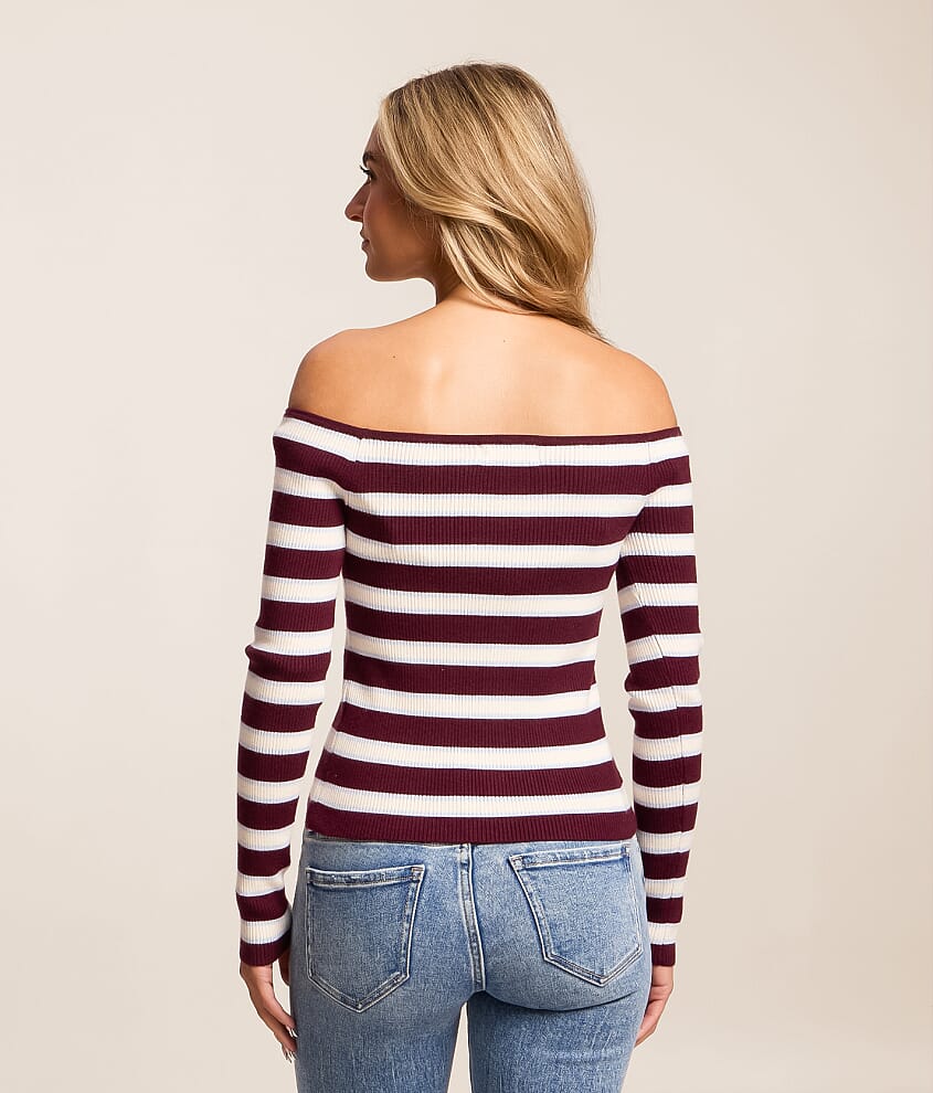 Striped Off The Shoulder Top