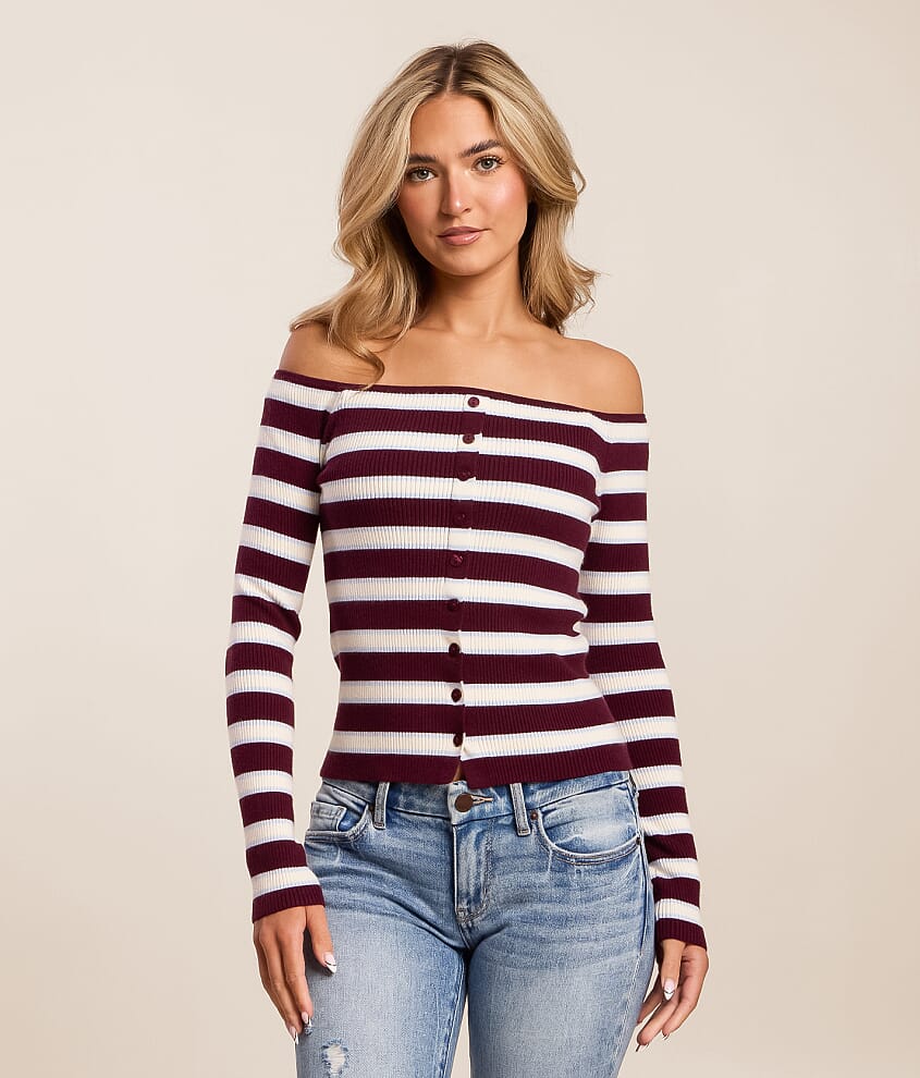 Striped Off The Shoulder Top