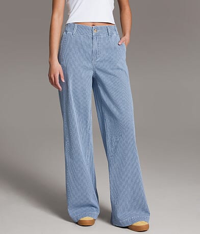 BKE Billie Striped Wide Leg Stretch Pant front view
