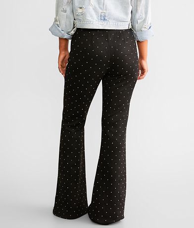 Willow &amp; Root Rhinestone Faux Suede Flare Stretch Pant back view