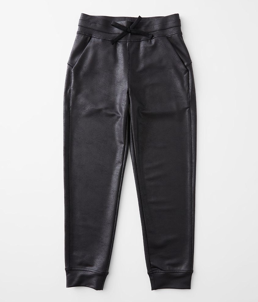 Girls - Modish Rebel Faux Leather Joggers - Girl's Pants in Black