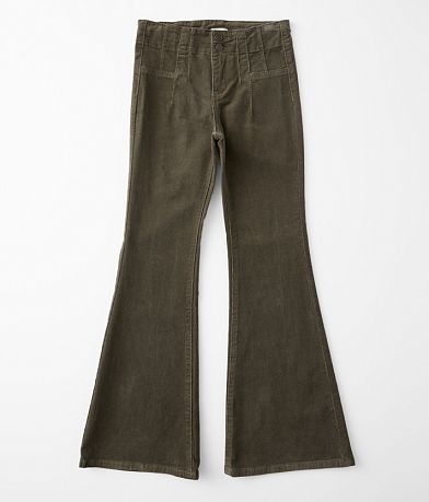 Modish Rebel Girls - Corduroy High Rise Flare Pant front view