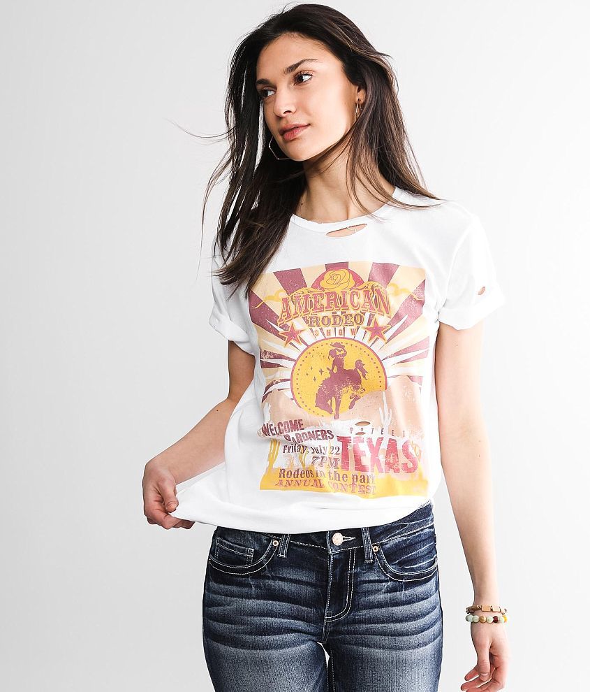 Bohemian Cowgirl American Rodeo T-Shirt front view