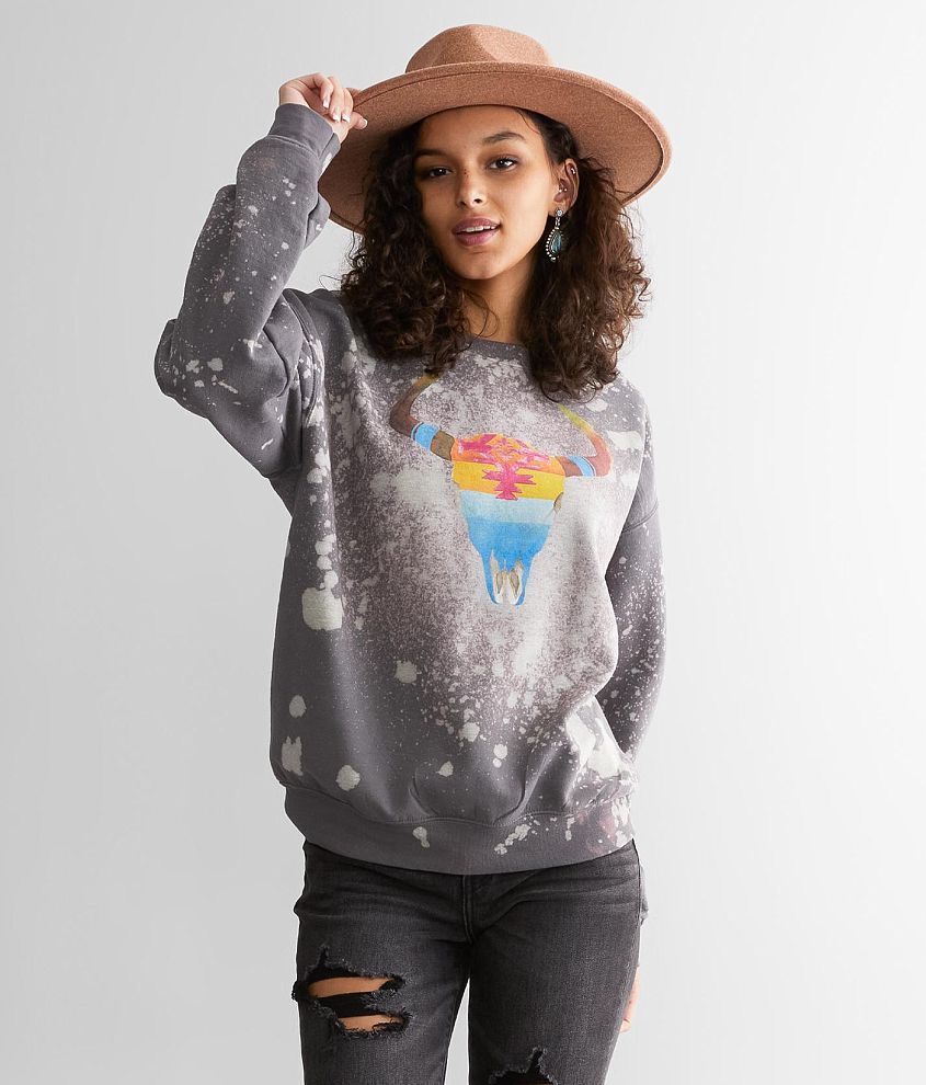 Bohemian Cowgirl Steerhead Pullover front view