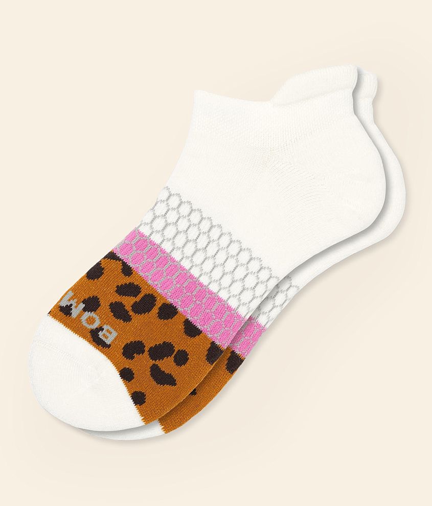 Bombas&#174; Leopard Print Ankle Socks front view