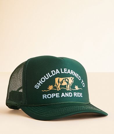 Bottom Shelf Shoulda Learned To Rope & Ride Trucker Hat front view