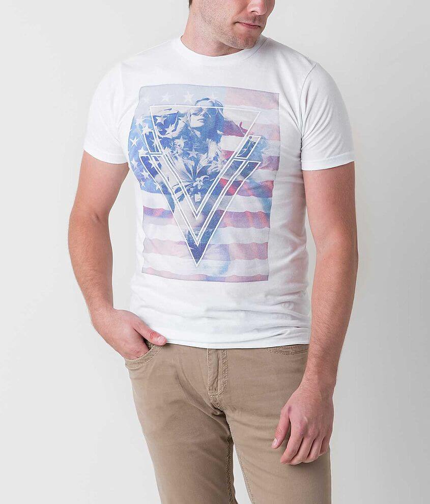 Bowery Apparel Triangle Flag Girl T-Shirt front view