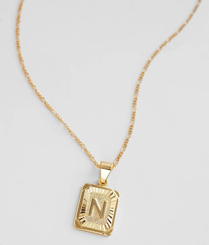 Bracha Initial Pendant Necklace in Gold-U