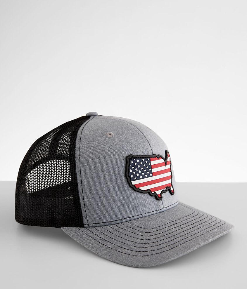 Branded Bills Louisiana PVC Patriot Patch Hat Curved Trucker - One Size  Fits All (Black/Black) at  Men's Clothing store