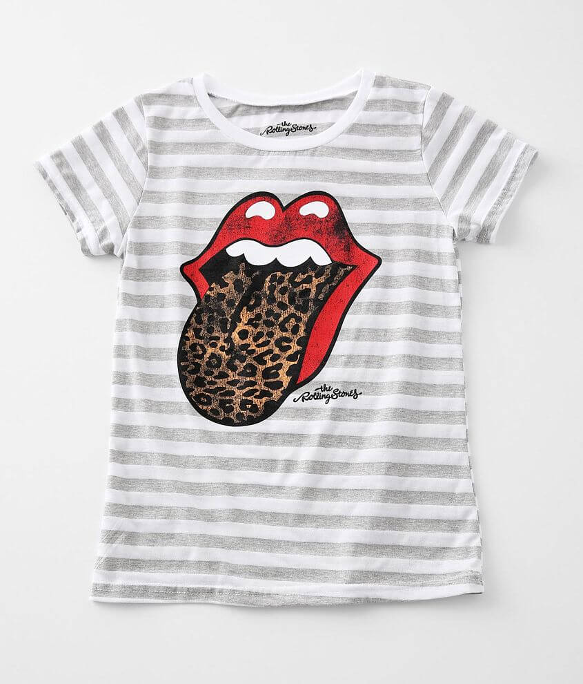 Girls - The Rolling Stones Leopard Band T-Shirt front view