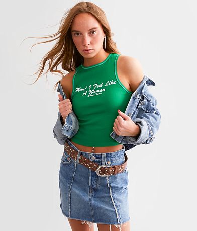 Bravado Shania Twain Man! I Feel Like A Woman Band Tank Top front view