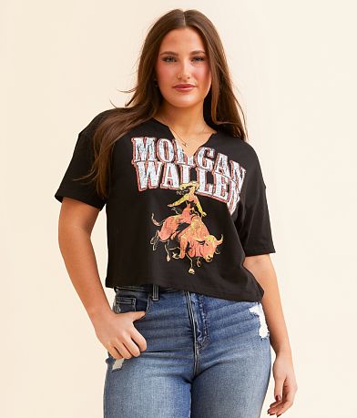 Bravado Morgan Wallen Cowgirl Cropped Band T-Shirt front view