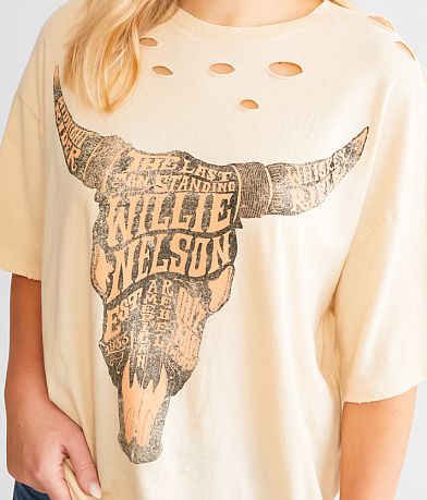 Bravado Willie Nelson Destructed Band T-Shirt MISC_DETAIL_1