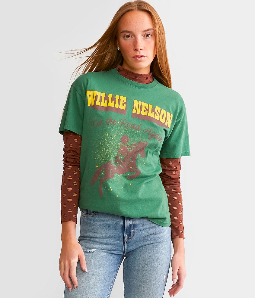 Bravado Willie Nelson On The Road Again Band T-Shirt front view