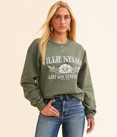 Zion Rootswear Willie Nelson Oversized Band Pullover front view