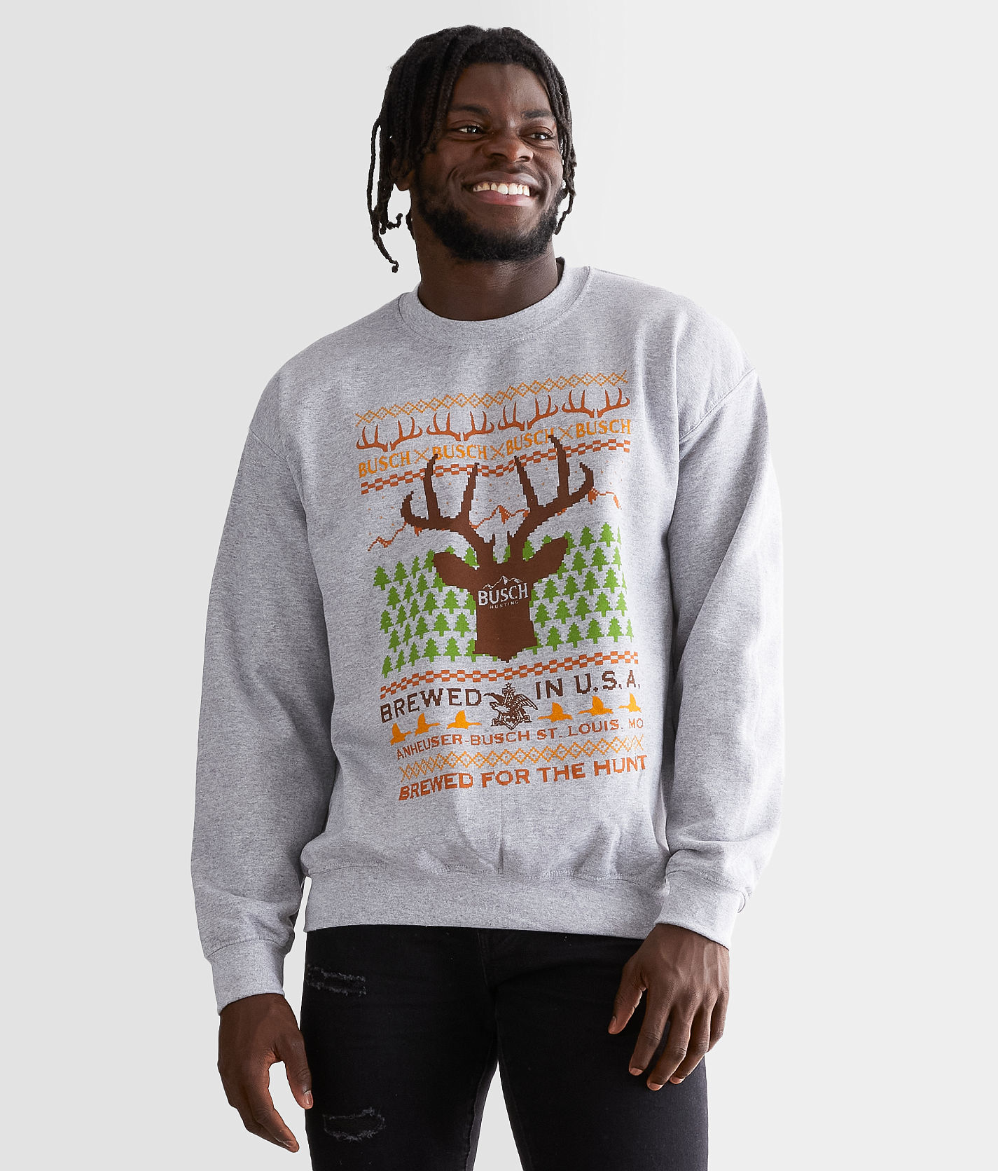 Brew City Busch® Hunting Ugly Sweater Pullover - Men's Sweatshirts