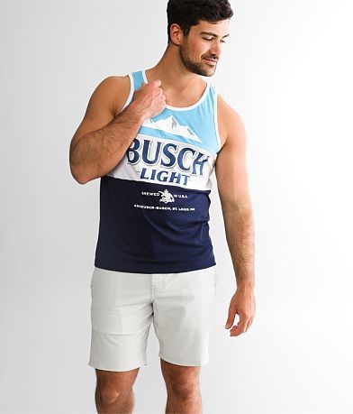 Brew City Busch Light® Fishing Tank Top - Men's Tank Tops in Neon Sky Blue