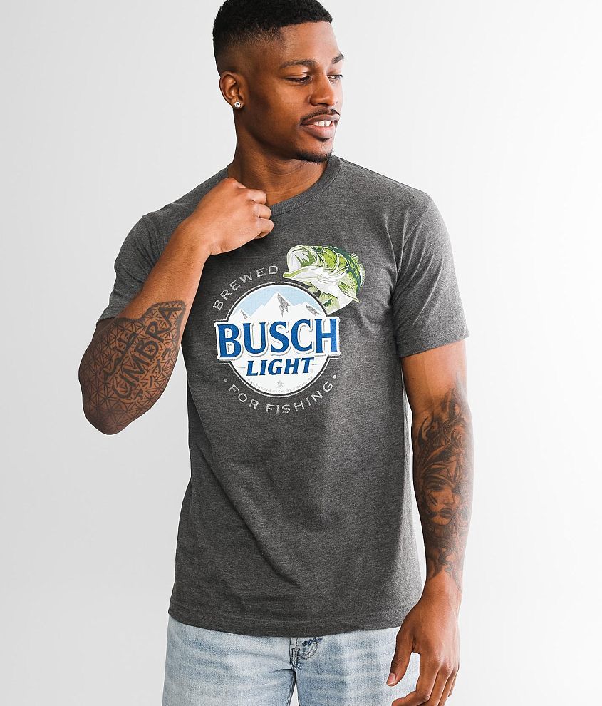 Brew City Busch Light® Fishing T-Shirt - Men's T-Shirts in Heather Charcoal