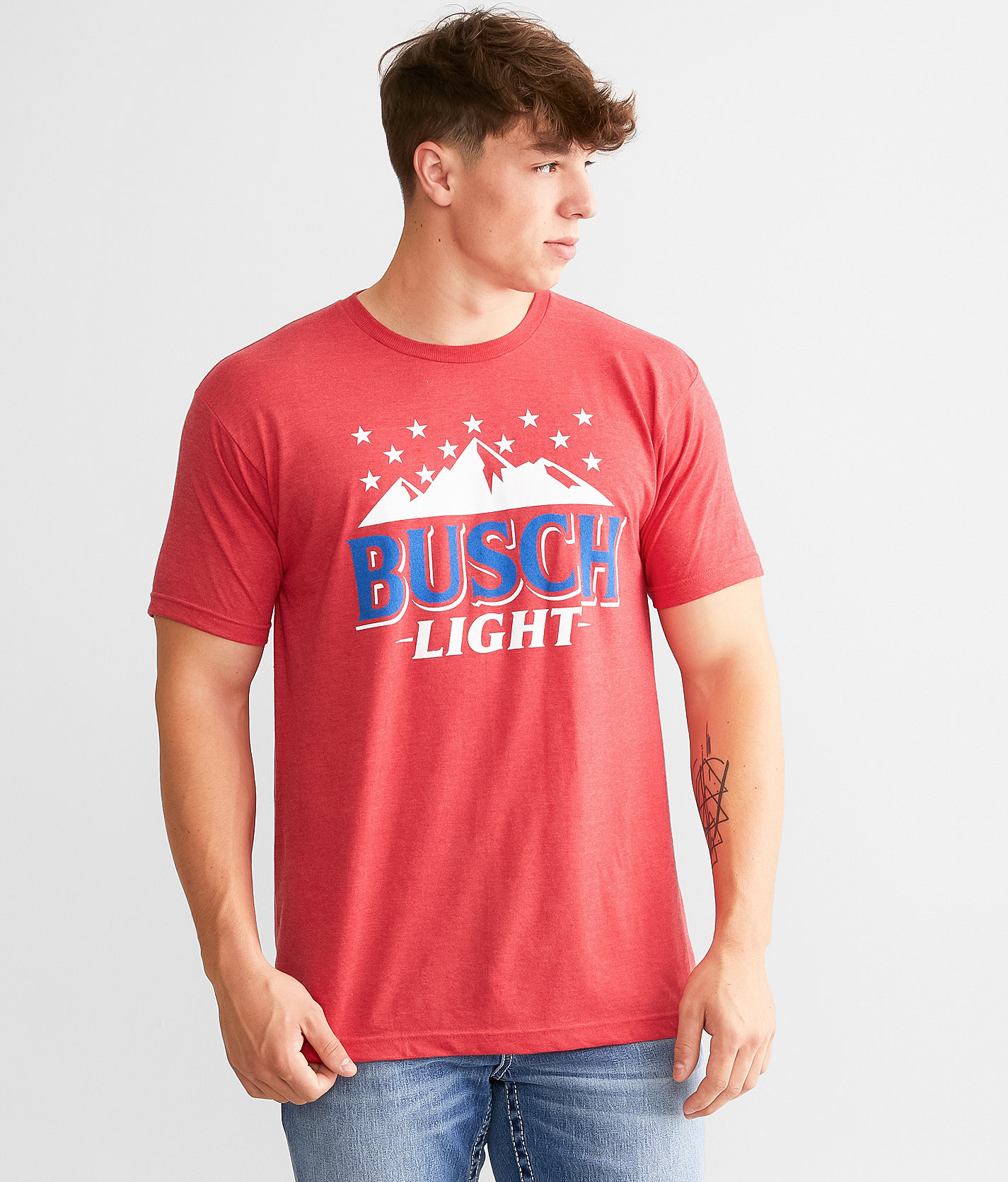 Brew City Busch Light® Mountain T-Shirt - Men's T-Shirts In Heather Red ...