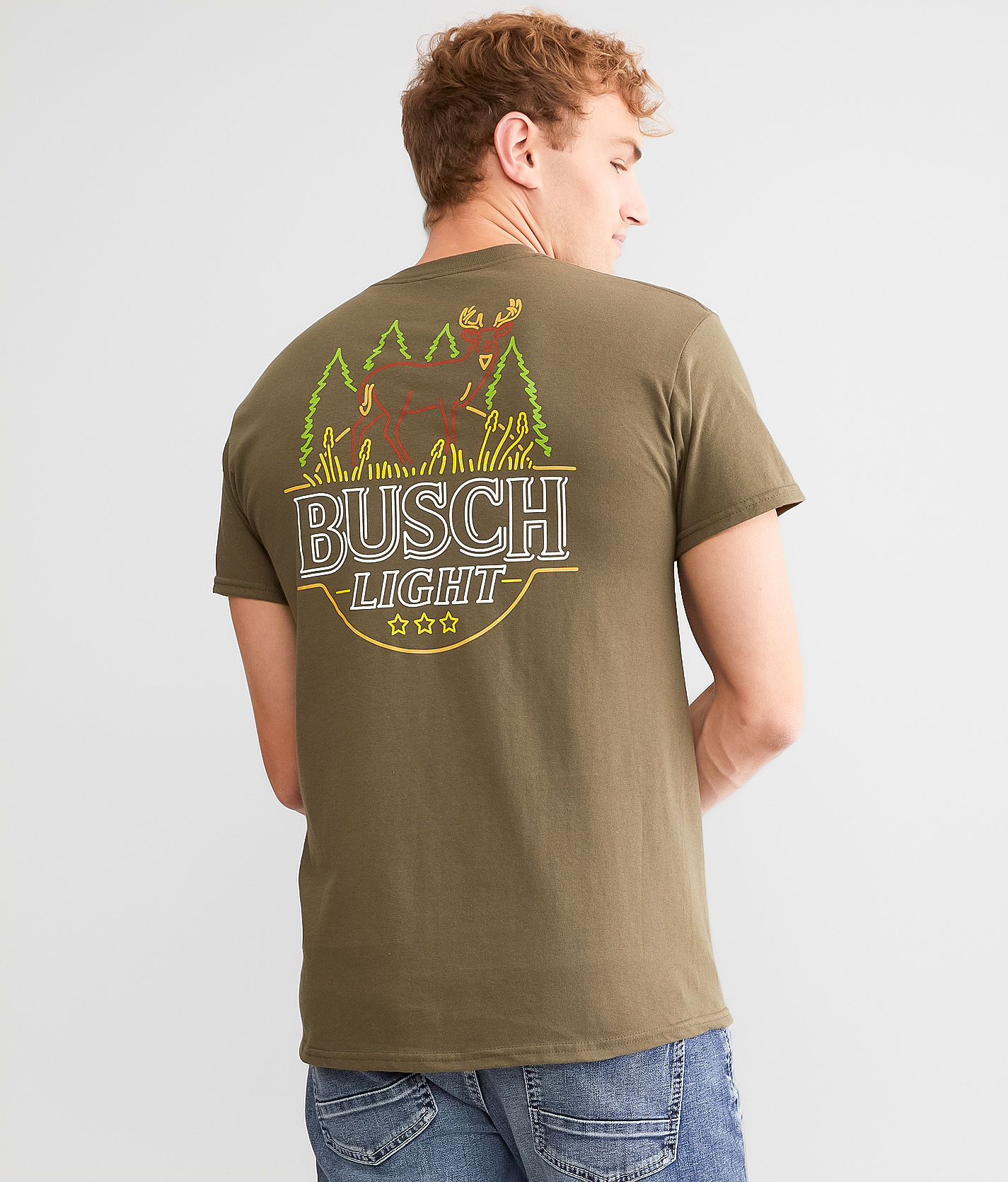 Brew City Busch Light® Deer T-Shirt - Men's T-Shirts in Olive | Buckle