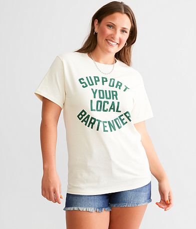 Brew City Support Your Local Bartender T-Shirt full right side view