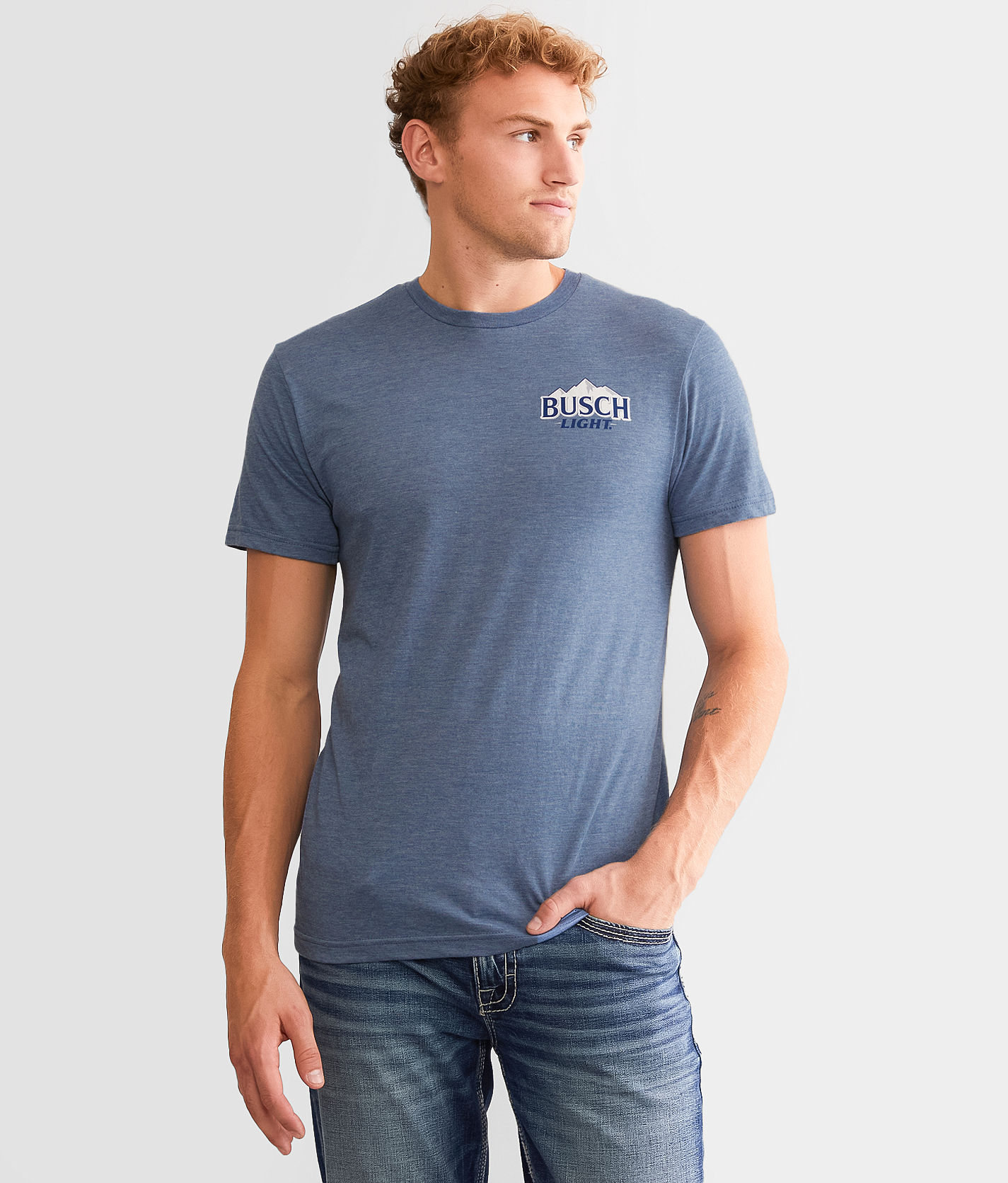 Busch Blue Front And Back Pocket T-Shirt