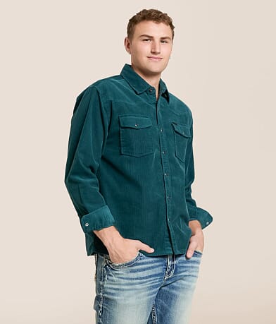 Brixton New West Corduroy Flannel Shirt front view