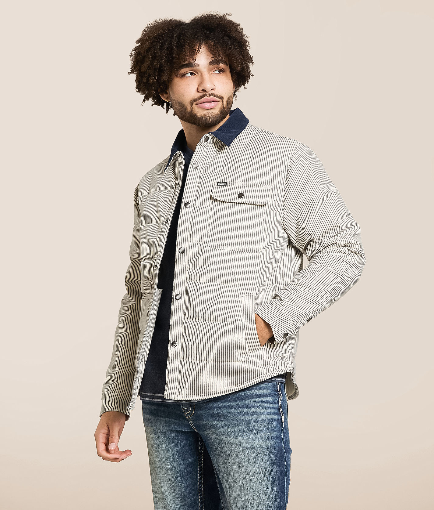 Brixton Cass Puffer Jacket - Men's Coats & Jackets in Whitecap