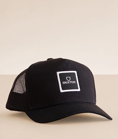 Brixton Alpha Block Trucker Hat front view
